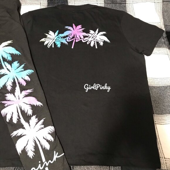 victoria secret PINK leggings outfit with PALM TREE SHINE LOGO SIZES 2X/XL - Picture 3 of 11